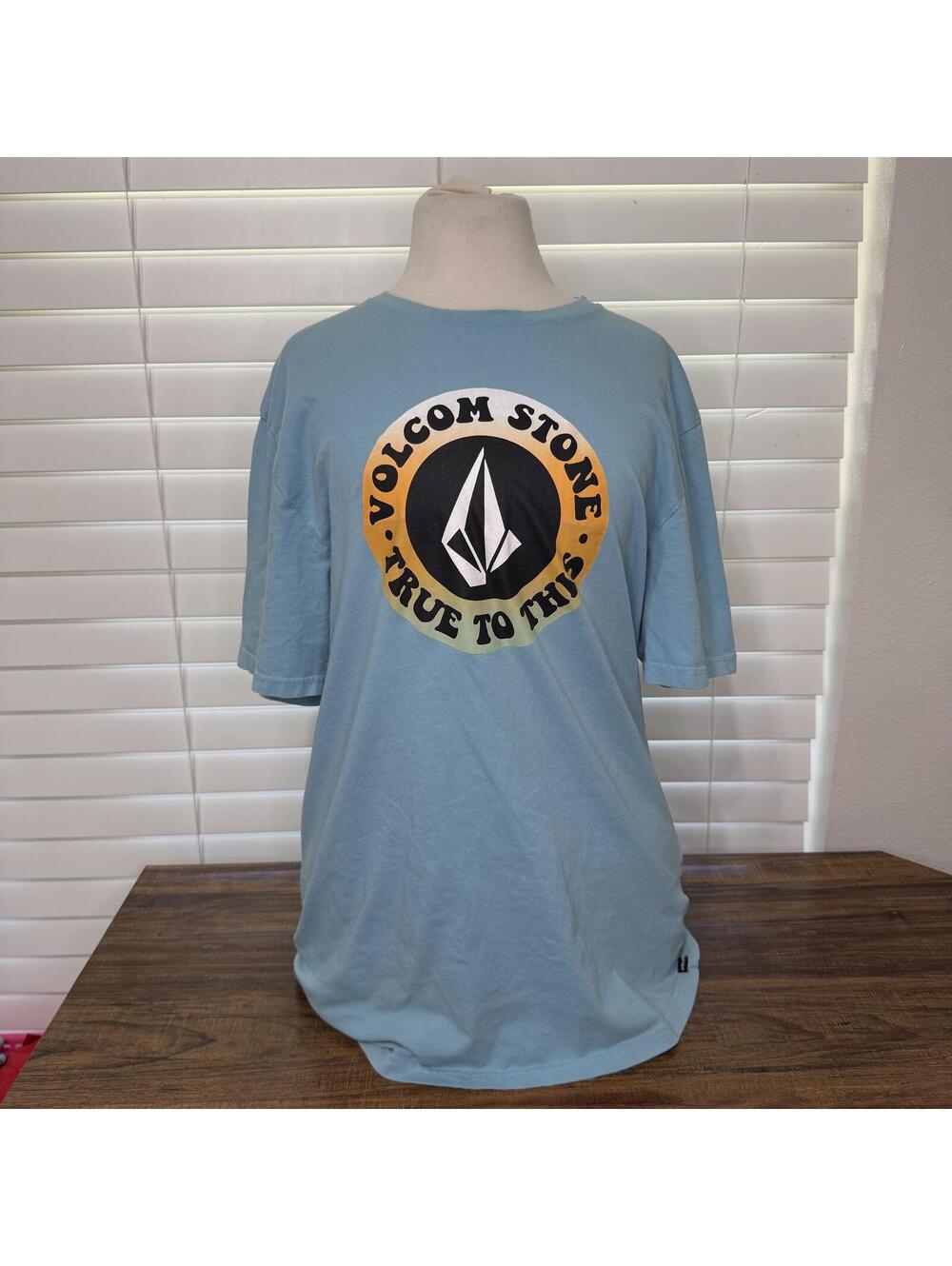 Volcom Stone True To This Blue Graphic T-Shirt Size Large